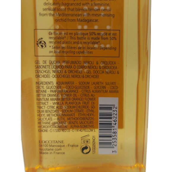 L'Occitane Neroli and Orchidee Shower Gel 8.2oz 245ml new, sealed - Picture 3 of 3